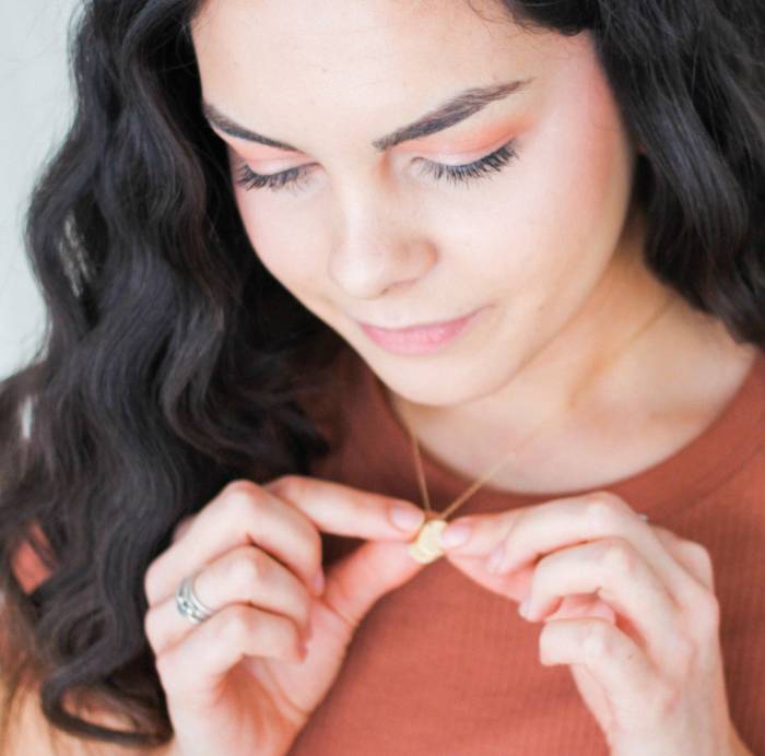 Semicolon and Initial 1/2" Disc Necklace - Image 2