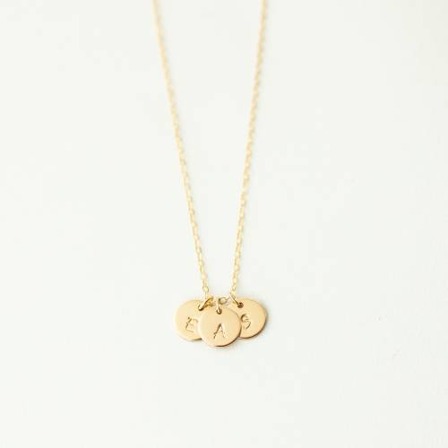 Initial 9mm Disc Necklace - Mothers Necklace, Monogram Necklace, Name Necklace