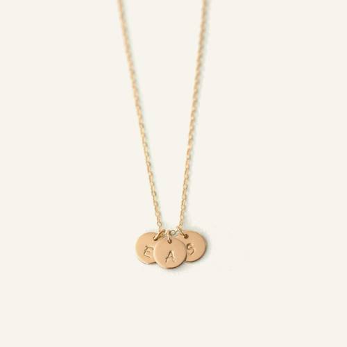 Initial 9mm Disc Necklace - Mothers Necklace, Monogram Necklace, Name Necklace