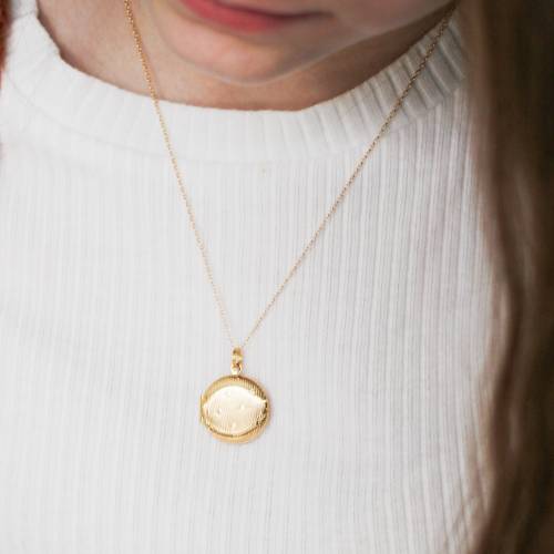 Little Dots Locket with Initial Heart or Disc