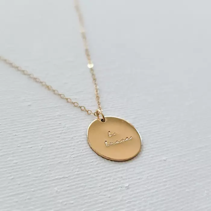 Be Brave 5/8 inch Disc Necklace - The Still Collection - Image 9