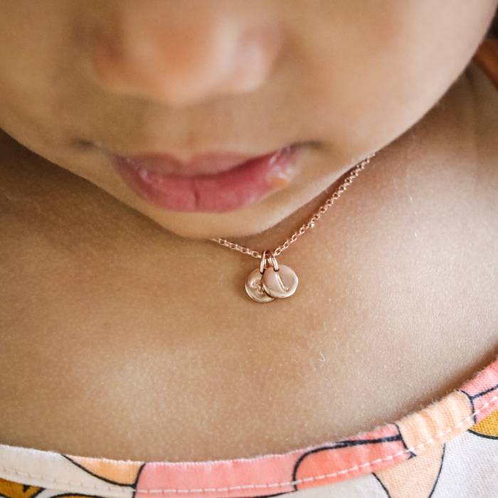 Birth Flower 1/4" Disc Necklace - Image 2