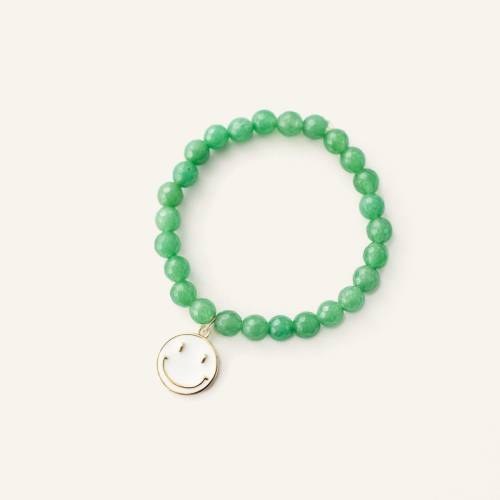 Smiley Jade Green Goodluck Charm Bracelet