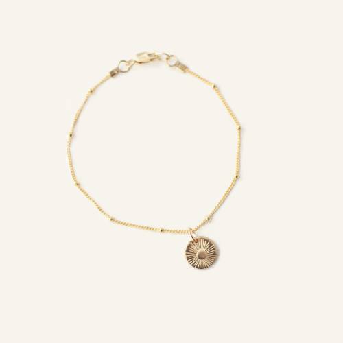 Satellite Chain Sunburst Bracelet - Choose Your Stamp, Initial or Birth Month Flower