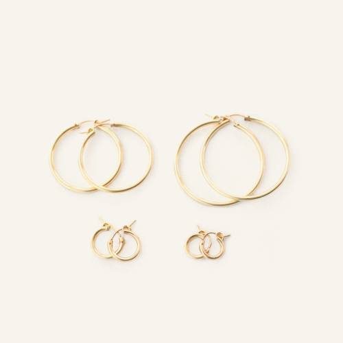 Gold filled and Sterling Silver Hoops in Four Sizes