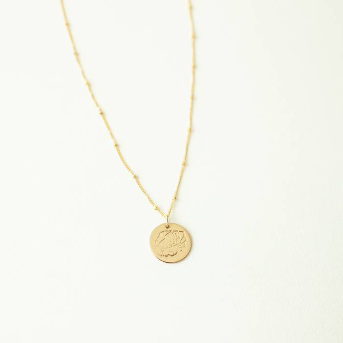 Birth Flower 5/8" Disc Necklace on Satellite Chain - Image 8