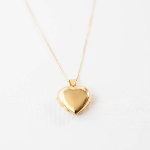 Big Simple Heart Locket Necklace