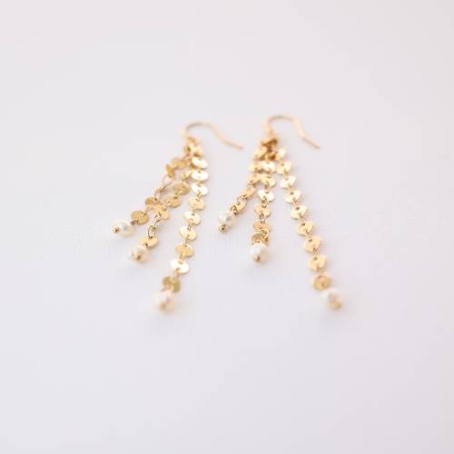 Dangle Sequin and Pearl Drop Earrings