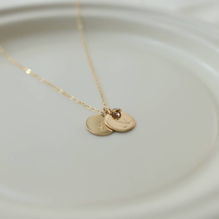 Semicolon, Ampersand and Birthstone Necklace - Image 5